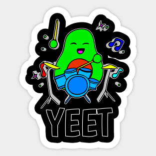 Yeet - Trendy Dance - Funny Avocado Cute Clipart Veggies - Musical Beats Drummer Sticker